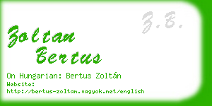 zoltan bertus business card
